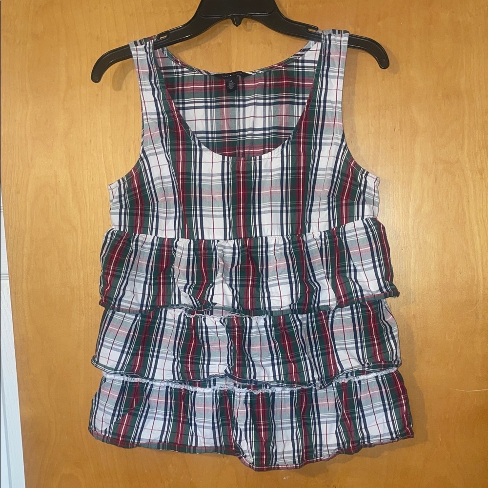 Tommy Hilfiger sleeveless plaid top size medium